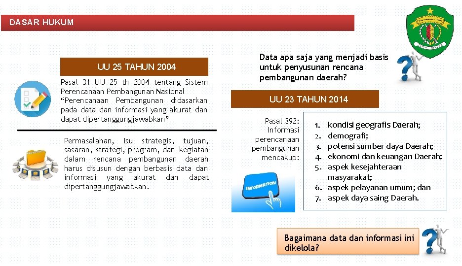 DASAR HUKUM UU 25 TAHUN 2004 Pasal 31 UU 25 th 2004 tentang Sistem