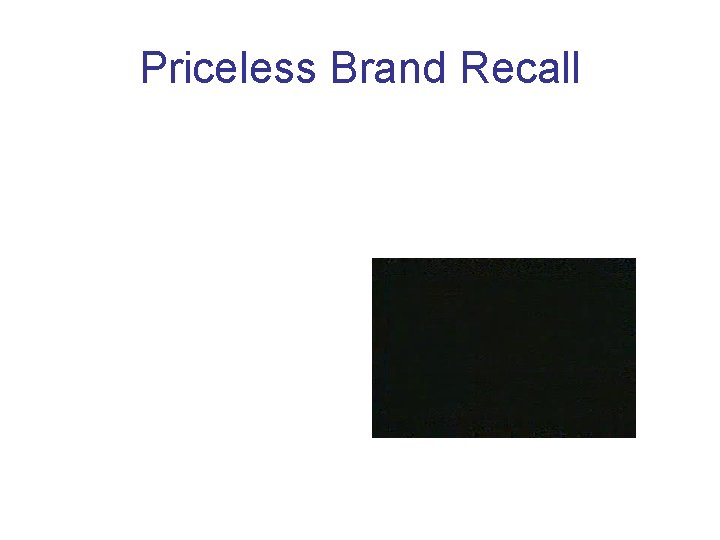 Priceless Brand Recall 