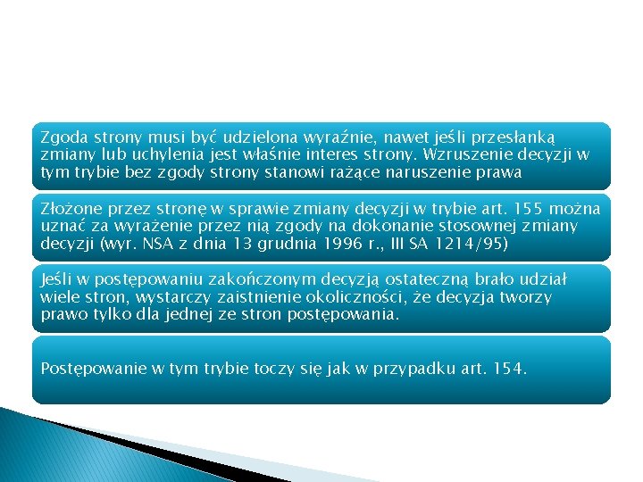 Zgoda strony musi być udzielona wyraźnie, nawet jeśli przesłanką zmiany lub uchylenia jest właśnie