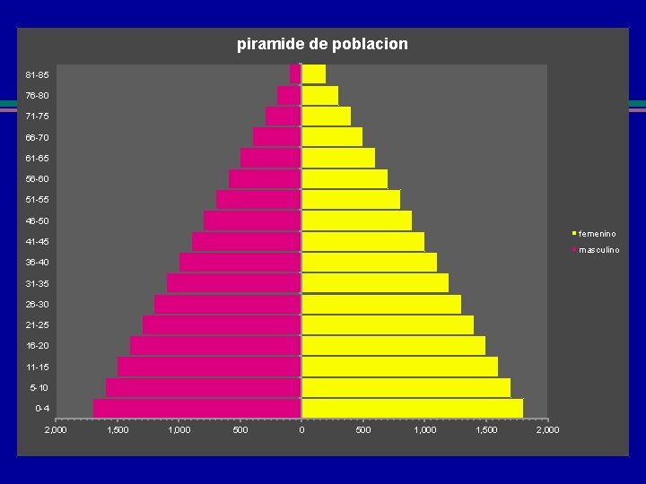 piramide de poblacion 81 -85 76 -80 71 -75 66 -70 61 -65 56