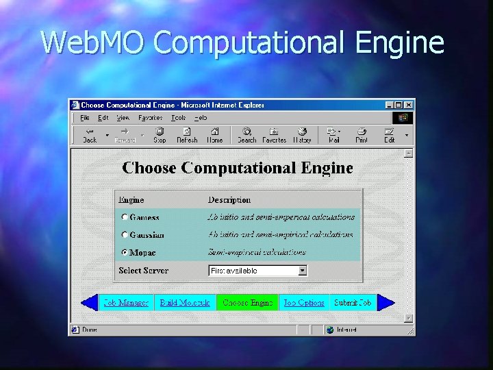 Web. MO Computational Engine 