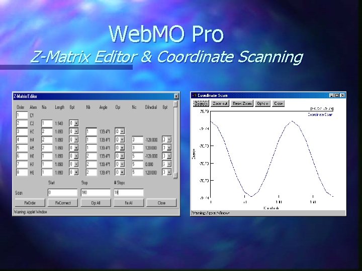 Web. MO Pro Z-Matrix Editor & Coordinate Scanning 