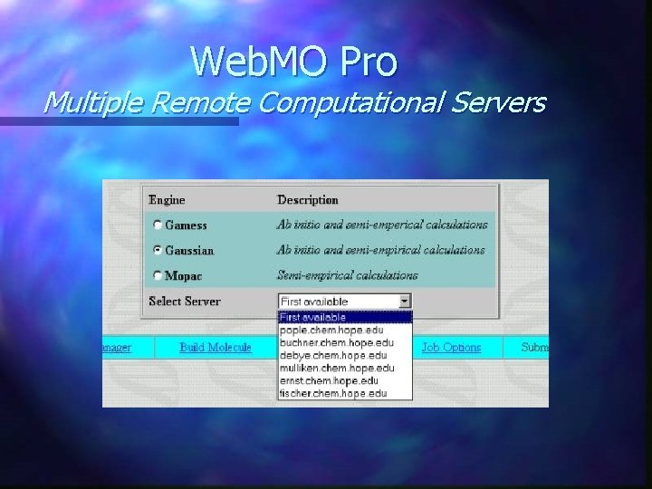 Web. MO Pro Multiple Remote Computational Servers 