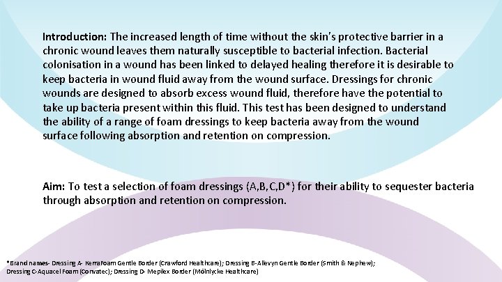 Introduction: The increased length of time without the skin’s protective barrier in a chronic