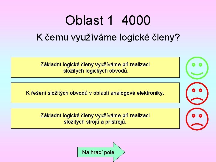 Oblast 1 4000 K čemu využíváme logické členy? Základní logické členy využíváme při realizaci