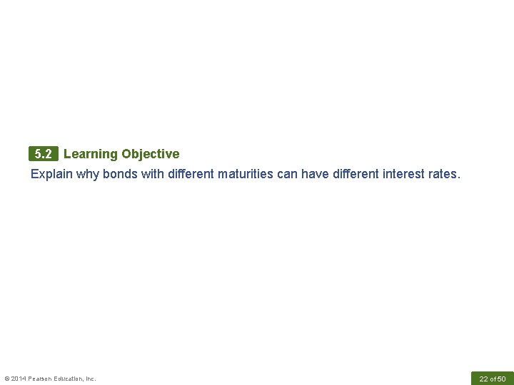 5. 2 Learning Objective Explain why bonds with different maturities can have different interest