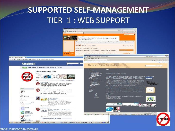 SUPPORTED SELF-MANAGEMENT TIER 1 : WEB SUPPORT STOP! CHRONIC BACK PAIN 