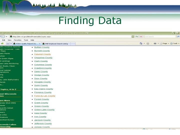 Finding Data 