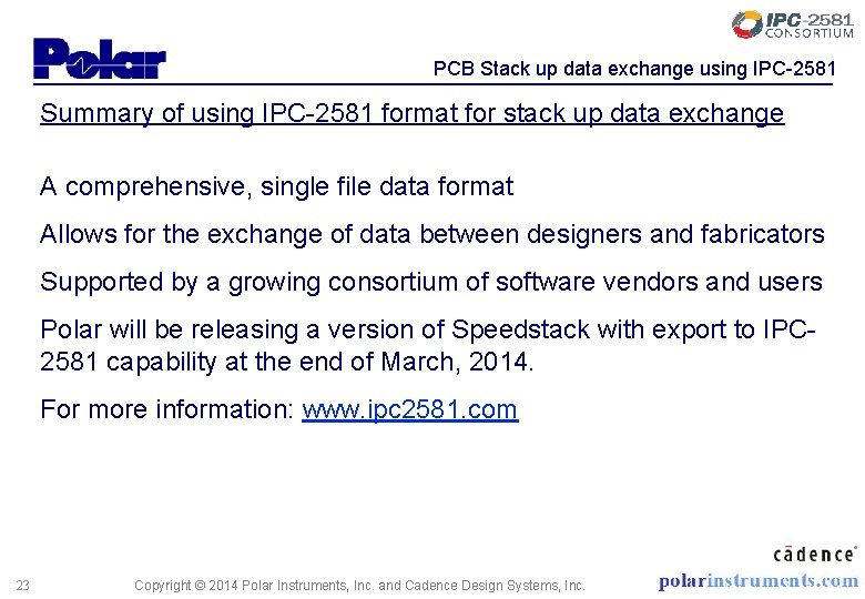 PCB Stack up data exchange using IPC-2581 Summary of using IPC-2581 format for stack