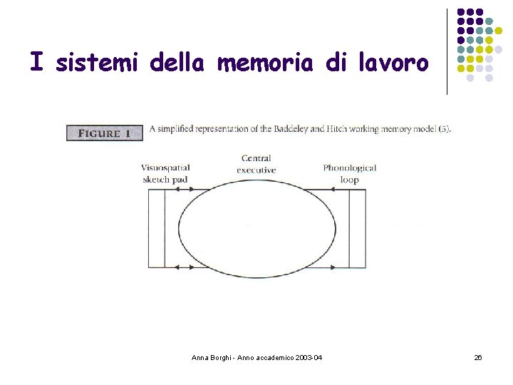 I sistemi della memoria di lavoro Anna Borghi - Anno accademico 2003 -04 26