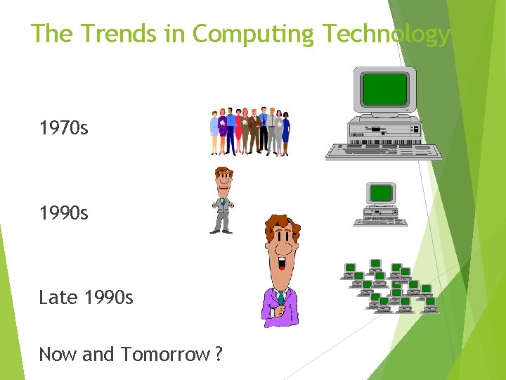 The Trends in Computing Technology 1970 s 1990 s Late 1990 s Now and