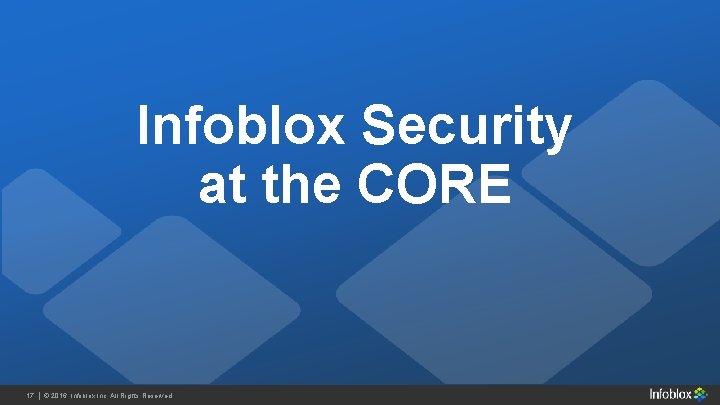 Infoblox Security at the CORE 17 Infoblox Inc. All Rights 17 | | ©©