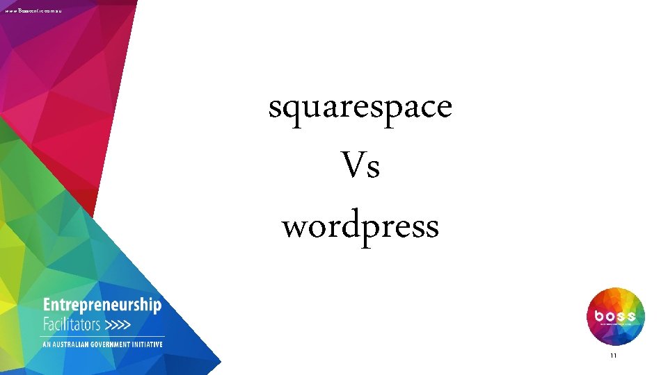 www. Bosscentre. com. au squarespace Vs wordpress 11 