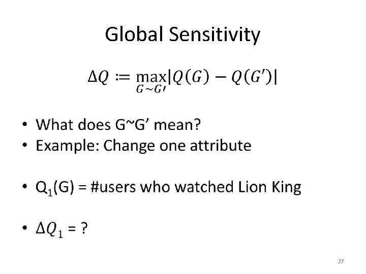 Global Sensitivity • 27 