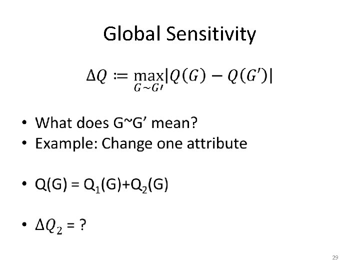 Global Sensitivity • 29 