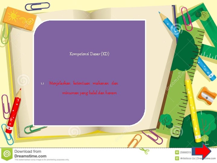 Kompetensi Dasar (KD) 1. 1 Menjelaskan ketentuan makanan dan minuman yang halal dan haram