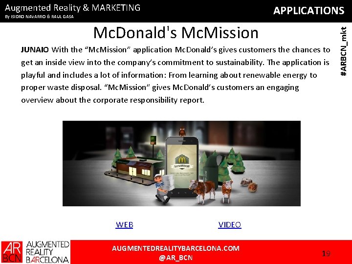 Augmented Reality & MARKETING Mc. Donald's Mc. Mission JUNAIO With the “Mc. Mission” application
