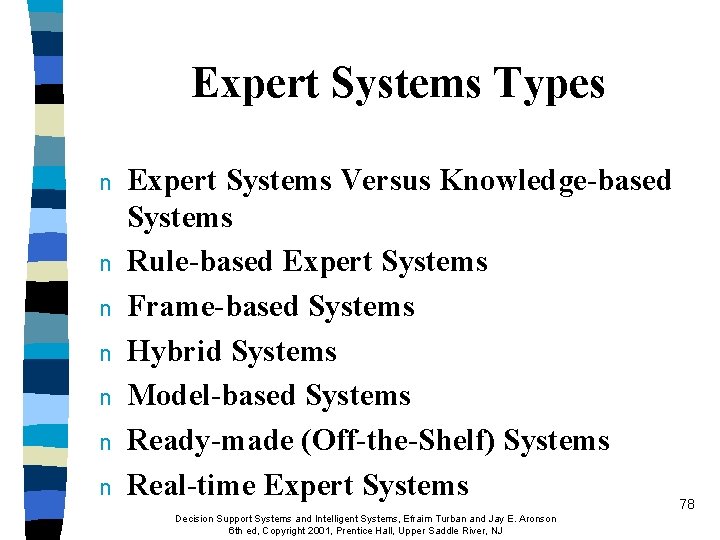 Expert Systems Types n n n n Expert Systems Versus Knowledge-based Systems Rule-based Expert
