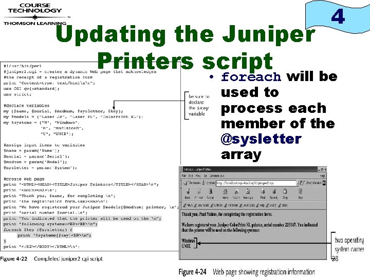 Updating the Juniper Printers script 4 • foreach will be used to process each
