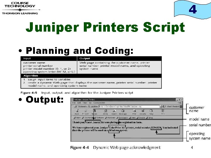 4 Juniper Printers Script • Planning and Coding: • Output: 4 
