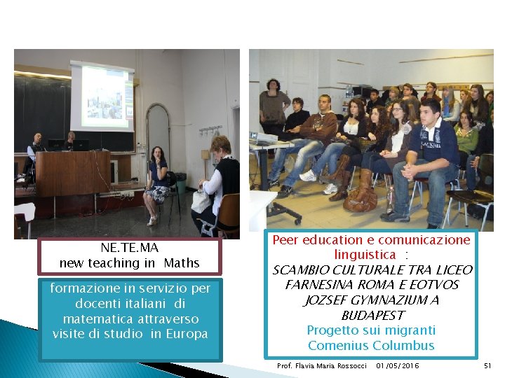 NE. TE. MA new teaching in Maths formazione in servizio per docenti italiani di