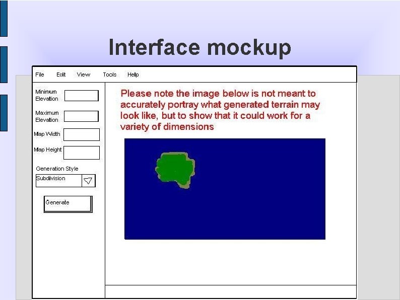 Interface mockup 