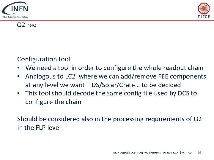 O 2 req Configuration tool • We need a tool in order to configure