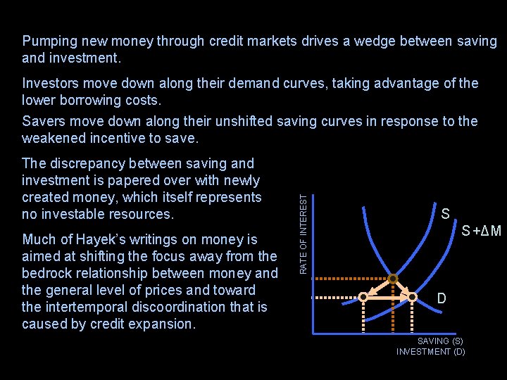 Pumping new money through credit markets drives a wedge between saving and investment. Investors