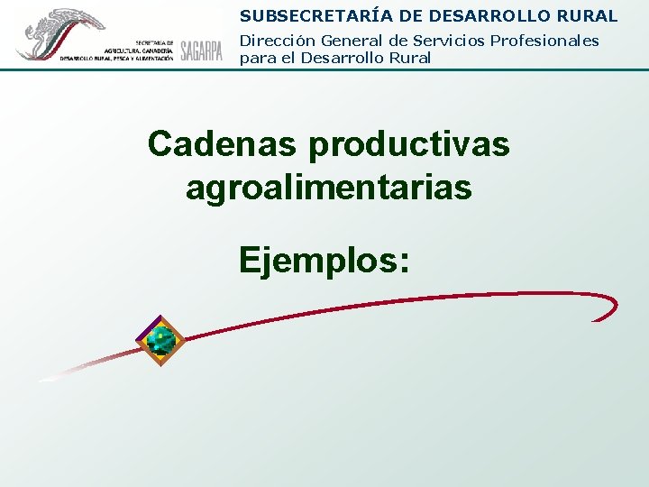 SUBSECRETARÍA DE DESARROLLO RURAL Dirección General de Servicios Profesionales para el Desarrollo Rural Cadenas