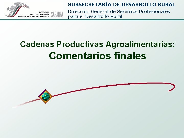SUBSECRETARÍA DE DESARROLLO RURAL Dirección General de Servicios Profesionales para el Desarrollo Rural Cadenas