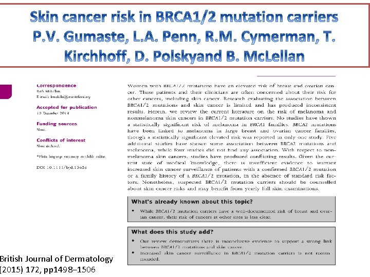 British Journal of Dermatology (2015) 172, pp 1498– 1506 
