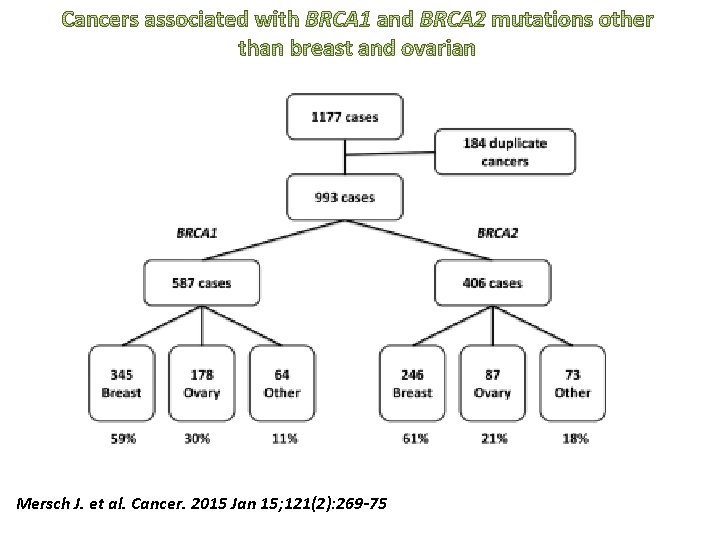 Mersch J. et al. Cancer. 2015 Jan 15; 121(2): 269 -75 