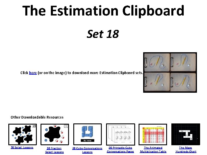 The Estimation Clipboard Set 18 Click here (or on the image) to download more
