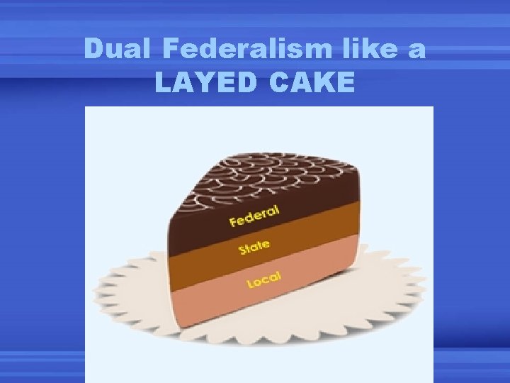 Dual Federalism like a LAYED CAKE 