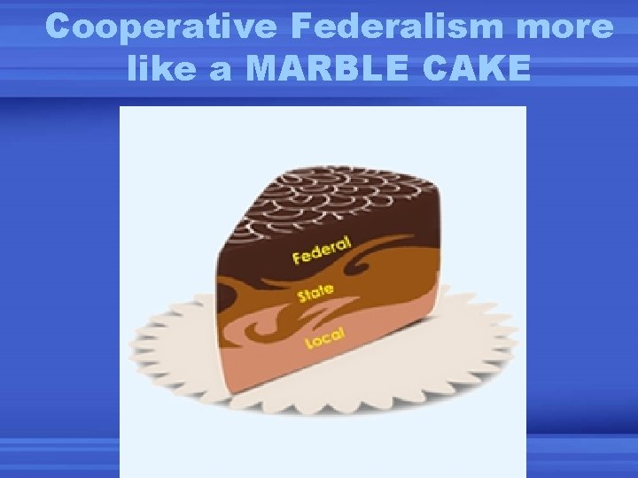 Cooperative Federalism more like a MARBLE CAKE 