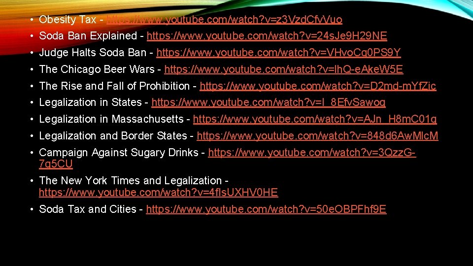  • Obesity Tax - https: //www. youtube. com/watch? v=z 3 Vzd. Cfv. Vuo