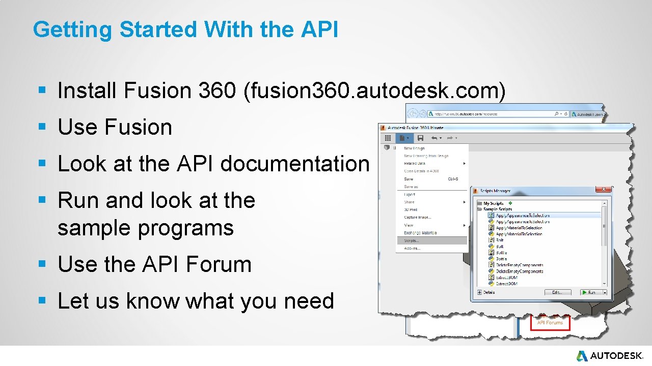 Getting Started With the API § Install Fusion 360 (fusion 360. autodesk. com) § Getting Started With the API § Install Fusion 360 (fusion 360. autodesk. com) §