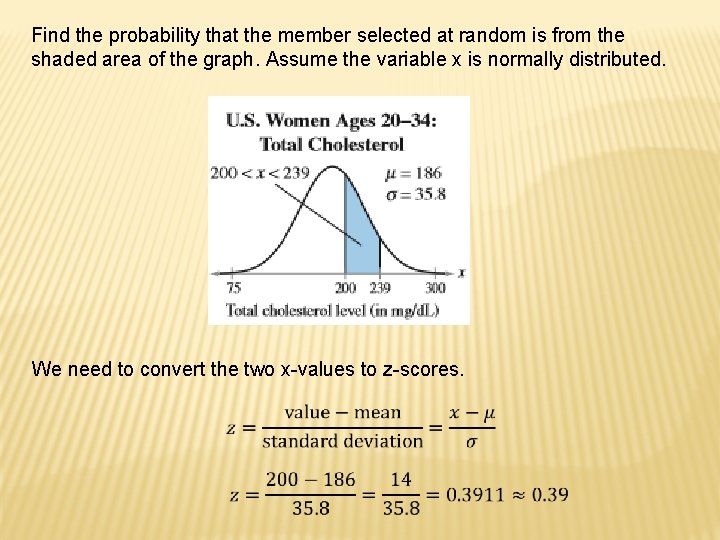 Find the probability that the member selected at random is from the shaded area