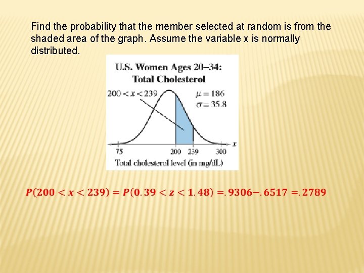 Find the probability that the member selected at random is from the shaded area