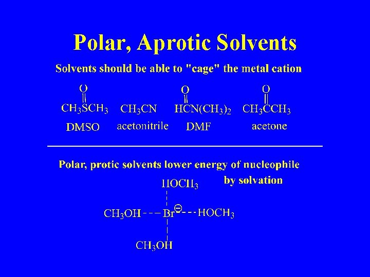 Polar, Aprotic Solvents Polar, Aprotic Solvents