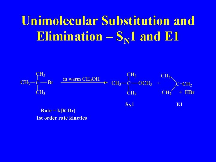 Unimolecular Substitution and Elimination – SN 1 and E 1 