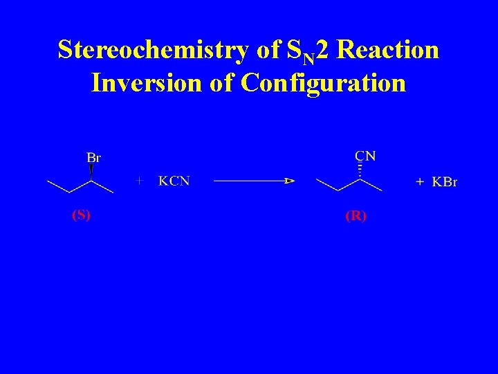 Stereochemistry of SN 2 Reaction Inversion of Configuration Stereochemistry of SN 2 Reaction Inversion of Configuration