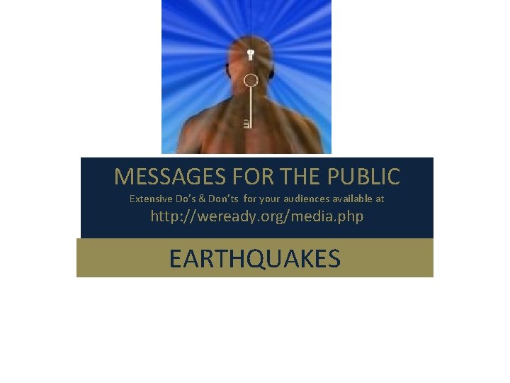 MESSAGES FOR THE PUBLIC Extensive Do’s & Don’ts for your audiences available at http: