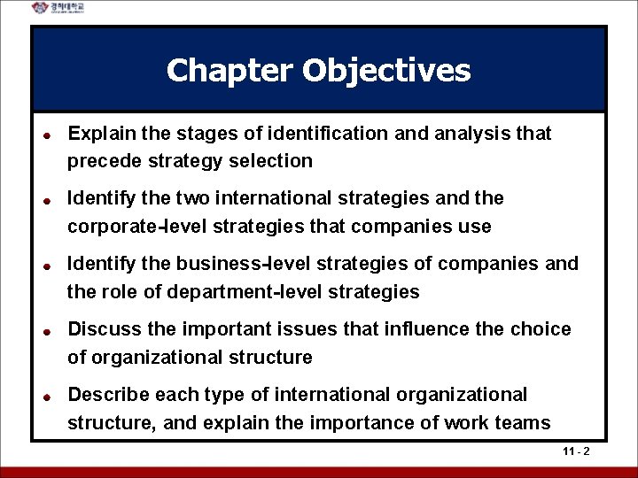 Chapter Objectives Explain the stages of identification and analysis that precede strategy selection Identify
