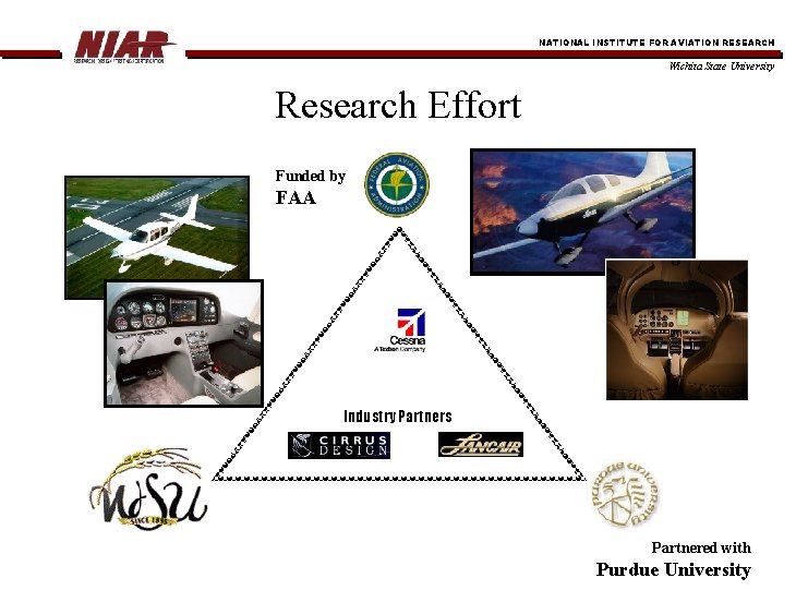 NATIONAL INSTITUTE FOR AVIATION RESEARCH Wichita State University Research Effort Funded by FAA Industry