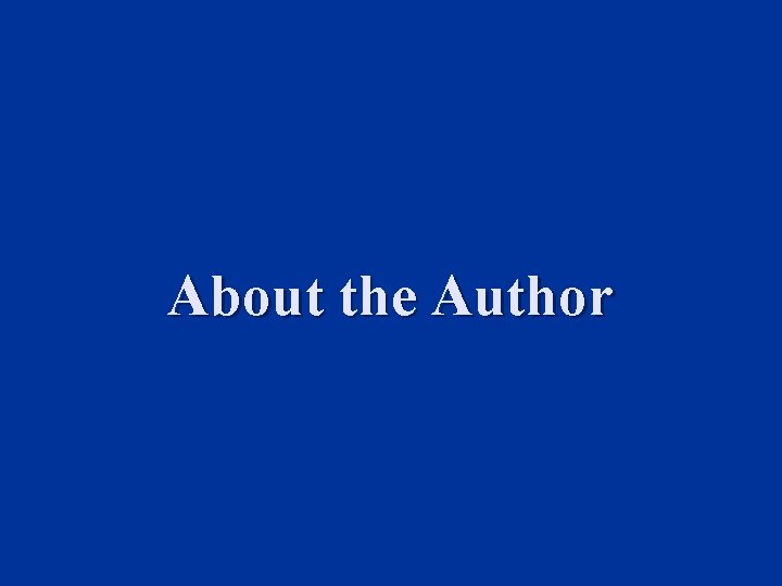 About the Author 
