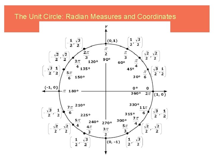 The Unit Circle: Radian Measures and Coordinates 