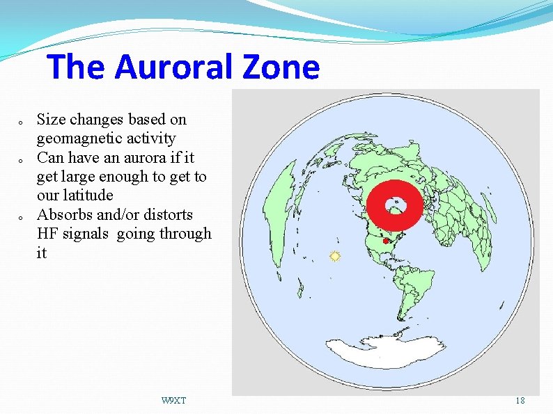 The Auroral Zone o o o Size changes based on geomagnetic activity Can have