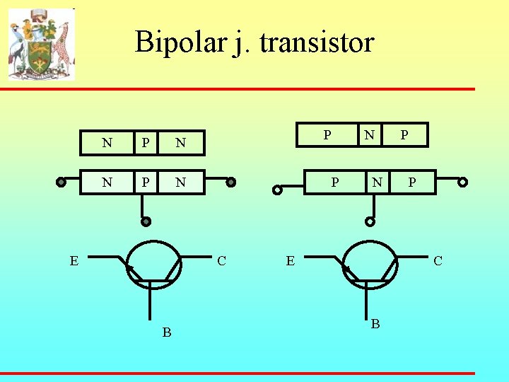 Bipolar j. transistor N P N E P P C B N N E