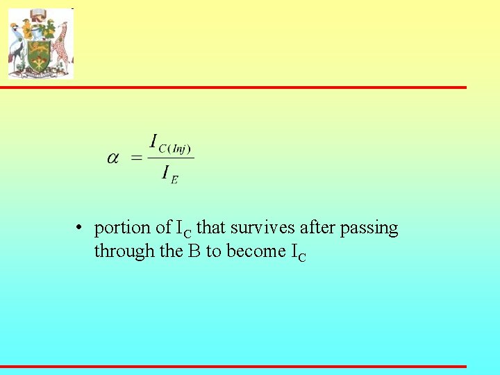  • portion of IC that survives after passing through the B to become